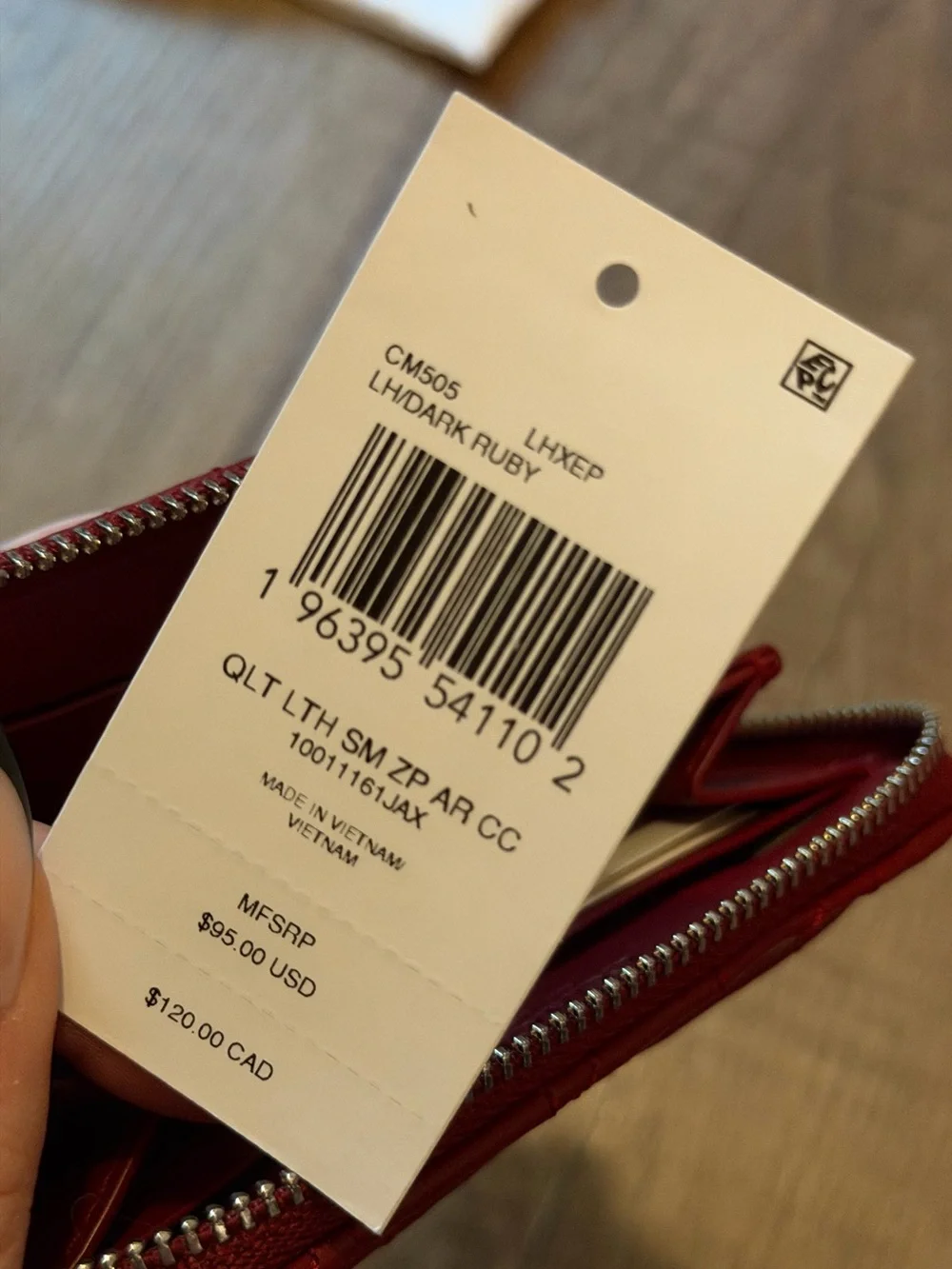 Coach Wallet dark ruby